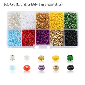 Open image in slideshow, Wholesale 2mm Czech Glass Seed Beads Belt box set charm seedbeads Rondelle Spacer Beads For DIY Bracelet Necklace Jewelry Making
