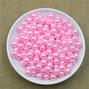 Open image in slideshow, 100pcs/bag With Hole ABS Imitation Pearl Beads 4/6/8/10/12MM Round Plastic Acrylic Spacer Bead for DIY Jewelry Making Findings
