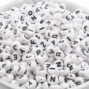 Open image in slideshow, 300PCS Round Mix Color Acrylic Letter Beads for Jewelry Making Kid Diy Material Loose Spacer 4*7mm
